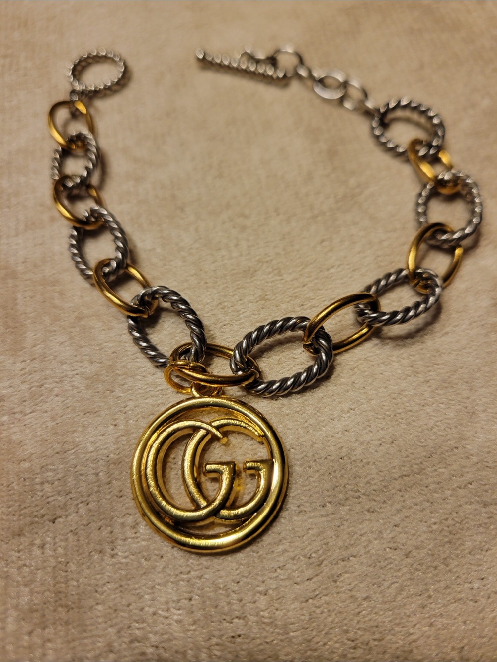18k gold plated stainless steel Two-Tone GG Charm Bracelet - Gold & Silver